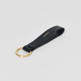 Leather Key Ring in Navy 