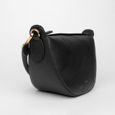 AGNES SCHULTERTASCHE STRUKTURIERTES LEDER SCHWARZ