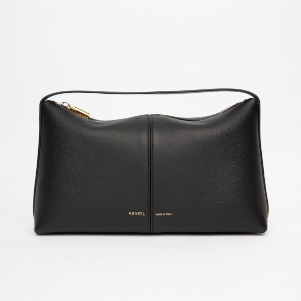 RAYA POUCH IN GRAINED LEATHER BLACK