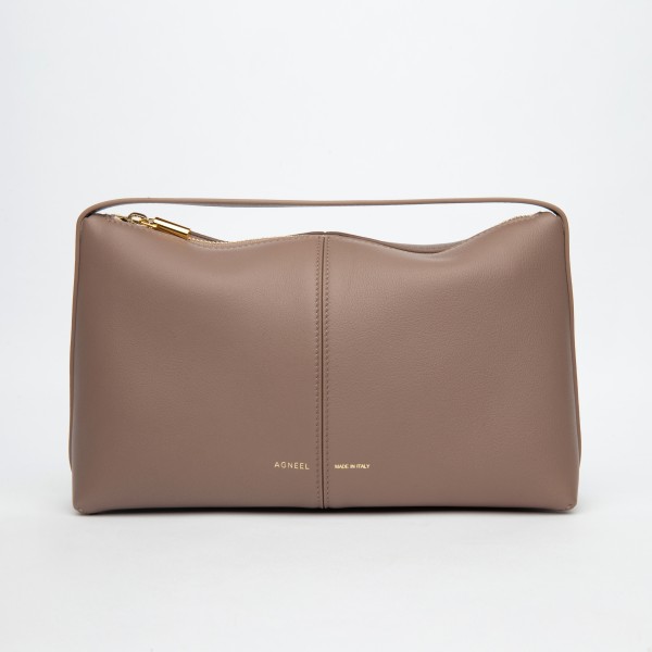 RAYA POUCH IN GRAINED LEATHER CAPPUCCINO