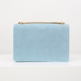 SOPHIE Schultertasche Veloursleder in Skyblue