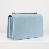 SOPHIE Schultertasche Veloursleder in Skyblue