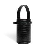 ZOE Cylinder Bag in Croco Black